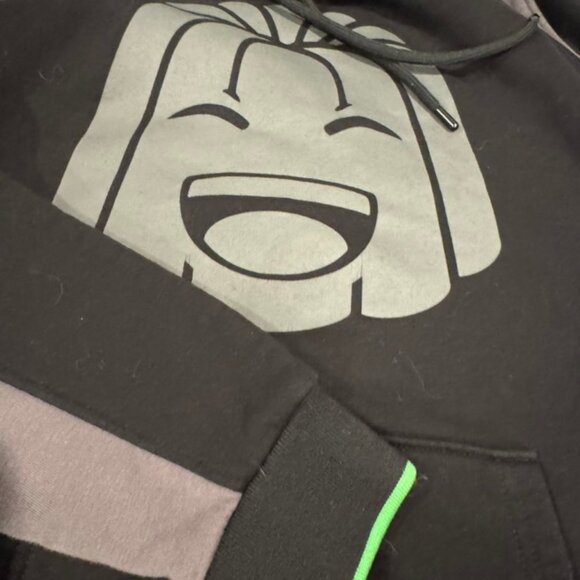 Jelly Official Hoodie Black/Gray Neon Green Tag Medium but S See Measurement - Picture 4 of 5
